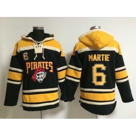 Pirates #6 Starling Marte Black Sawyer Hooded Sweatshirt MLB Hoodie