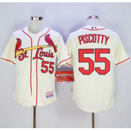 Cardinals #55 Stephen Piscotty Cream Cool Base Stitched MLB Jersey