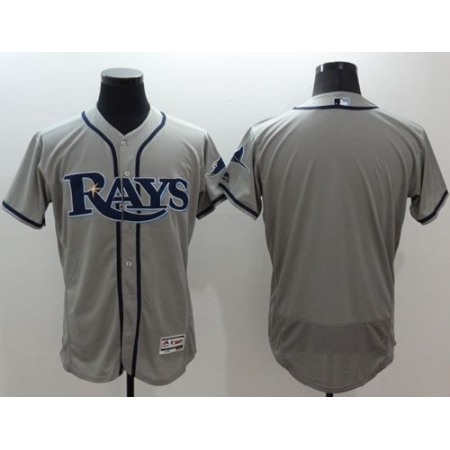 Rays Blank Grey Flexbase Authentic Collection Stitched MLB Jersey