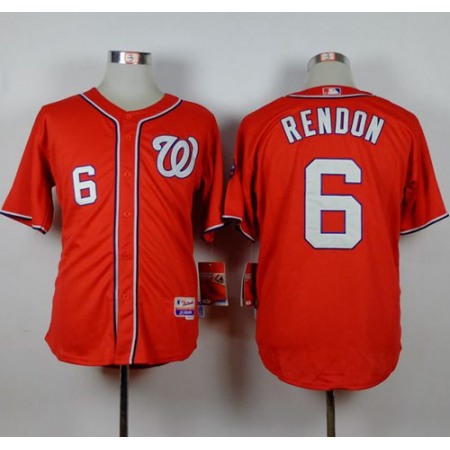 Nationals #6 Anthony Rendon Red Cool Base Stitched MLB Jersey