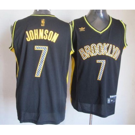 Nets #7 Joe Johnson Black Electricity Fashion Stitched NBA Jersey