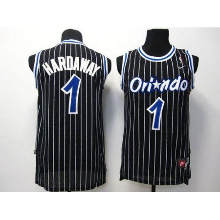 Magic #1 Penny Hardaway Black Throwback Stitched NBA Jersey