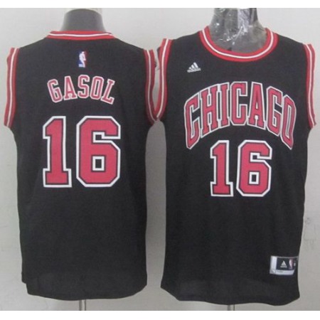 Revolution 30 Bulls #16 Pau Gasol Black Stitched NBA Jersey