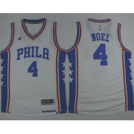 Revolution 30 76ers #4 Nerlens Noel White Stitched NBA Jersey