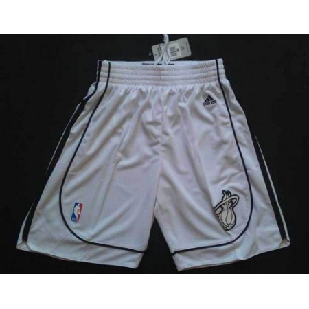 Miami Heat White On White NBA Shorts