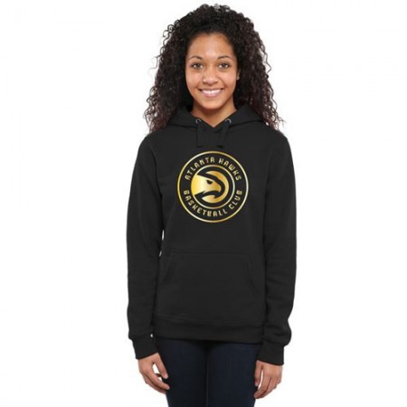 Women's Atlanta Hawks Gold Collection Pullover Hoodie Black