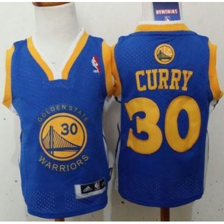 Toddler Warriors #30 Stephen Curry Blue Stitched NBA Jersey