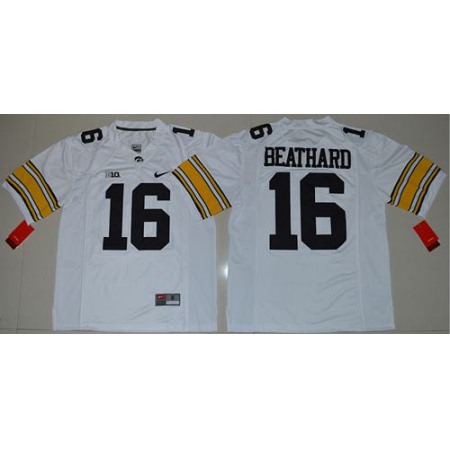 Hawkeyes #16 C. J. Beathard White Stitched NCAA Jersey