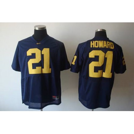 Wolverines #21 Desmond Howard Blue Stitched NCAA Jersey