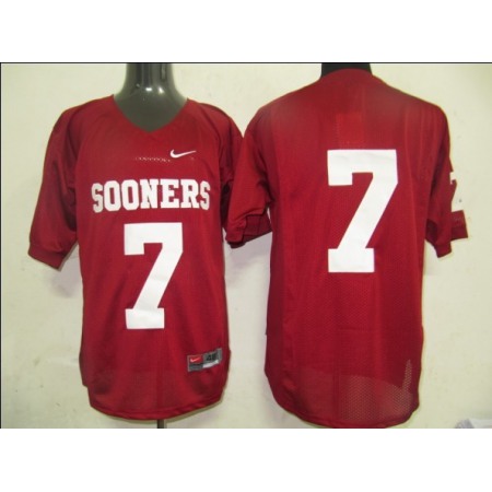 Sooners #7 Red Stitched NCAA Jersey