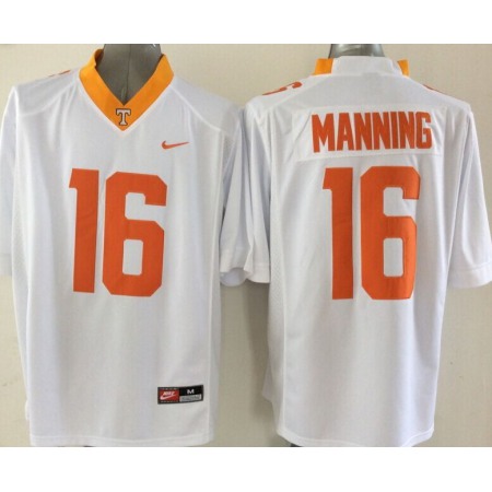 Vols #16 Peyton Manning White/Orange Stitched NCAA Jersey