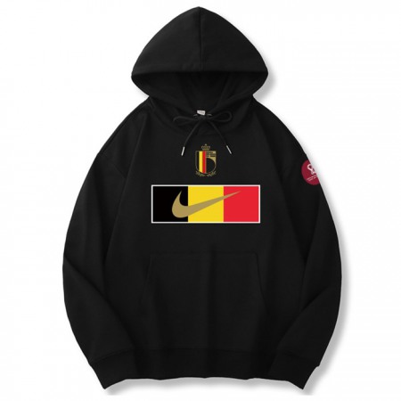 Men's Belgium World Cup Soccer Hoodie Black 001