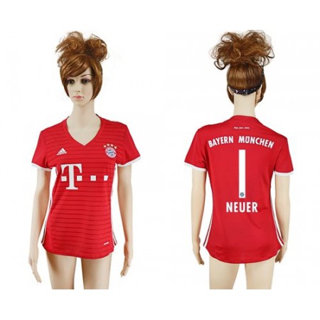 Women's Bayern Munchen #1 Neuer Home Soccer Club Jersey