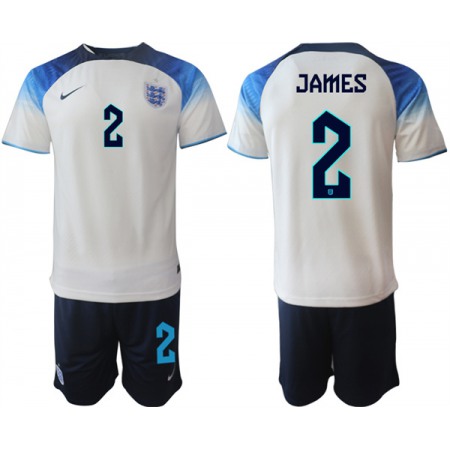 Men's England #2 James White Home Soccer Jersey Suit