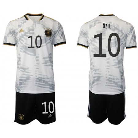 Men's Germany #10 Ozil White Home Soccer Jersey Suit