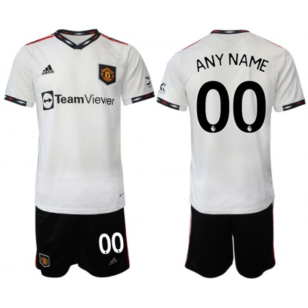 Men's Manchester United Custom White Away Soccer Jersey Suit