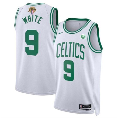 Men's Boston Celtics #9 Derrick White White 2024 Finals Association Edition Stitched Basketball Jersey