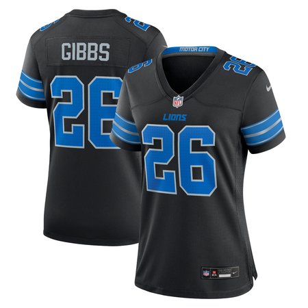 Women's Detroit Lions Jahmyr Gibbs Nike Black 2nd Alternate Game Jersey