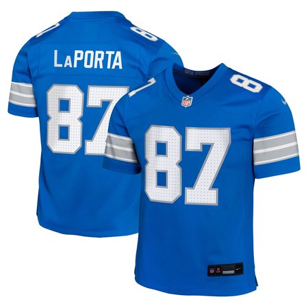 Youth Detroit Lions Sam LaPorta Nike Blue Team Player Game Jersey