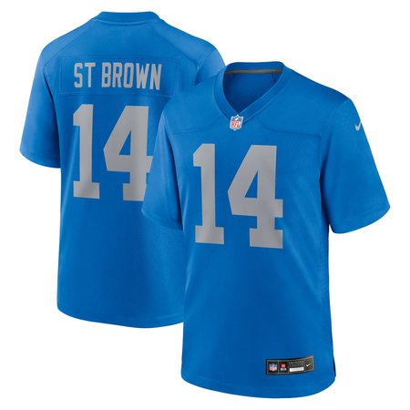 Men's Detroit Lions Amon-Ra St.Brown Nike Blue Alternate Game Jersey