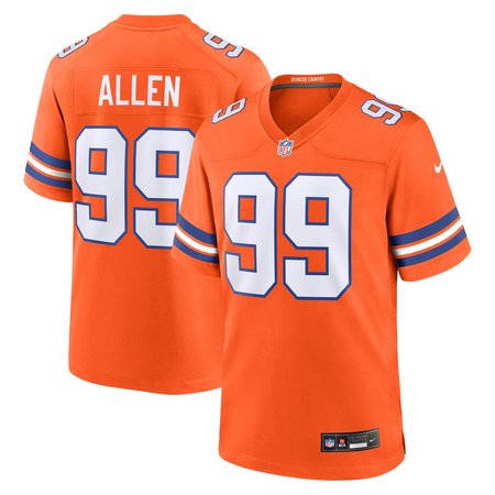 Men's Denver Broncos Zach Allen Nike Orange Mile High Collection 1977 Throwback Player Game Jersey