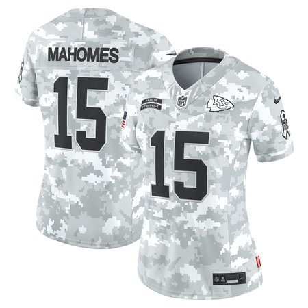 Women's Kansas City Chiefs Patrick Mahomes Nike Arctic Camo 2024 Salute to Service Limited Jersey