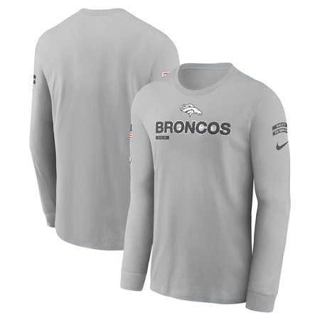 Men's Denver Broncos Nike Gray 2024 Salute To Service Long Sleeve T-Shirt