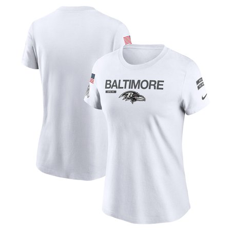 Women's Baltimore Ravens Nike White 2024 Salute To Service Legend Performance T-Shirt