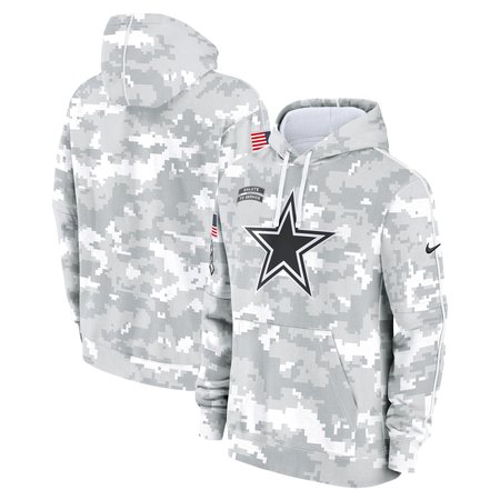 Men's Dallas Cowboys Nike Arctic Camo 2024 Salute to Service Club Fleece Pullover Hoodie