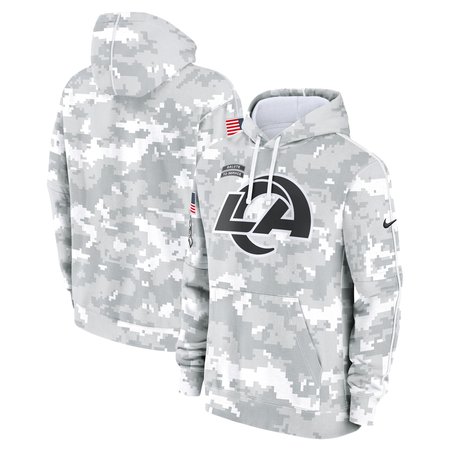 Men's Los Angeles Rams Nike Arctic Camo 2024 Salute to Service Club Fleece Pullover Hoodie