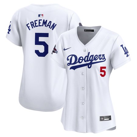 Women's Los Angeles Dodgers Freddie Freeman Nike White 2024 World Series Champions Home Limited Player Jersey