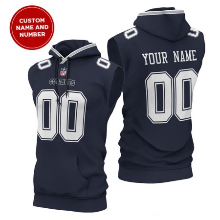 Men's Dallas Cowboys Customized Navy Limited Edition Sleeveless Hoodie