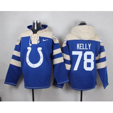 Nike Colts #78 Ryan Kelly Royal Blue Player Pullover Hoodie