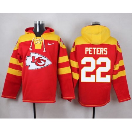 Nike Chiefs #22 Marcus Peters Red Player Pullover NFL Hoodie