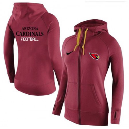 Women's Nike Arizona Cardinals Full-Zip Performance Hoodie Red