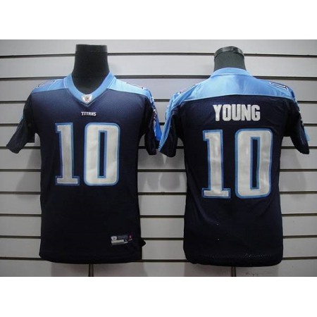 Titans #10 Vince Young Dark Blue Stitched Youth NFL Jersey