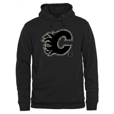 Men's Calgary Flames Black Rink Warrior Pullover Hoodie