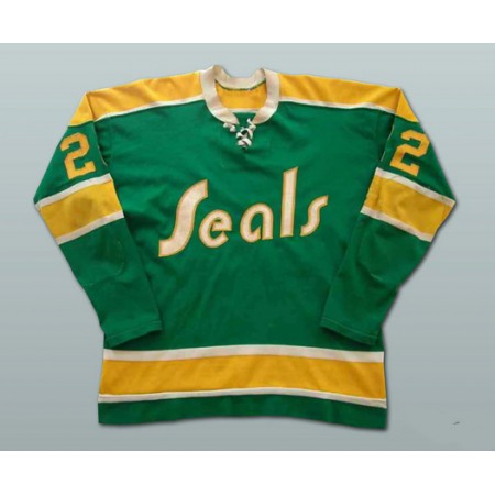 Men's Oakland Seals Customized Green Stitched Jersey