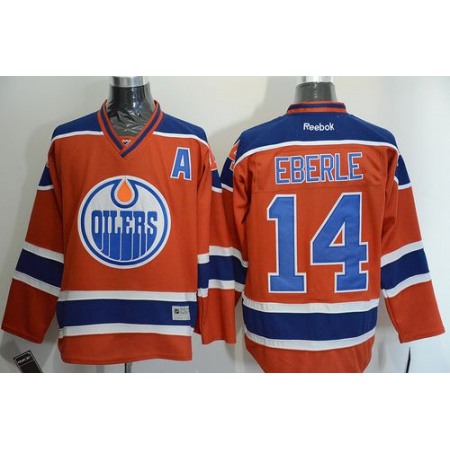 Oilers #14 Jordan Eberle Orange Stitched NHL Jersey