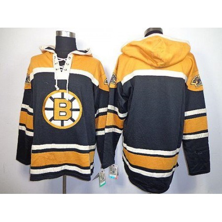 Bruins Blank Black Sawyer Hooded Sweatshirt Stitched NHL Jersey